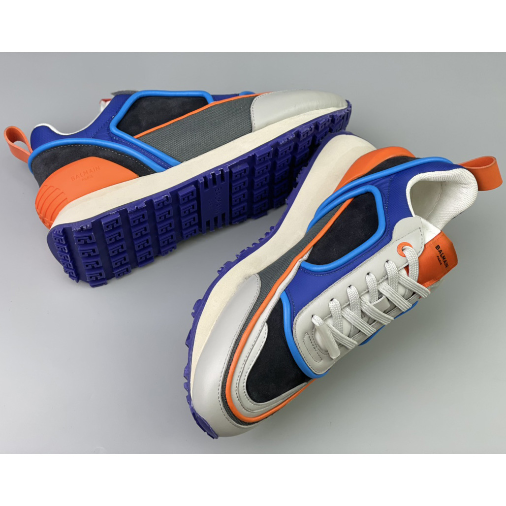 Balmain Velvet Nylon And Mesh Racer Low-Top Sneakers - EUR FASHION