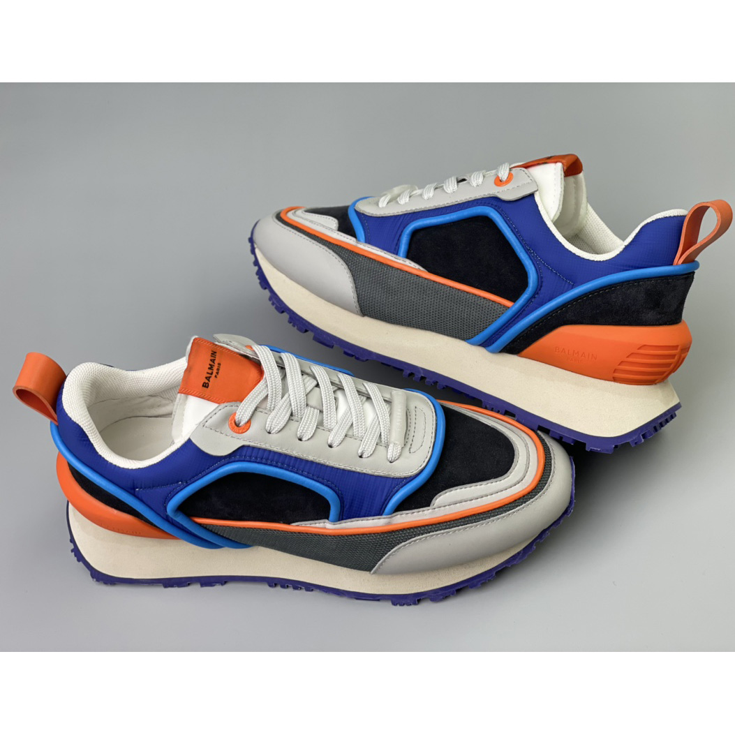 Balmain Velvet Nylon And Mesh Racer Low-Top Sneakers - EUR FASHION