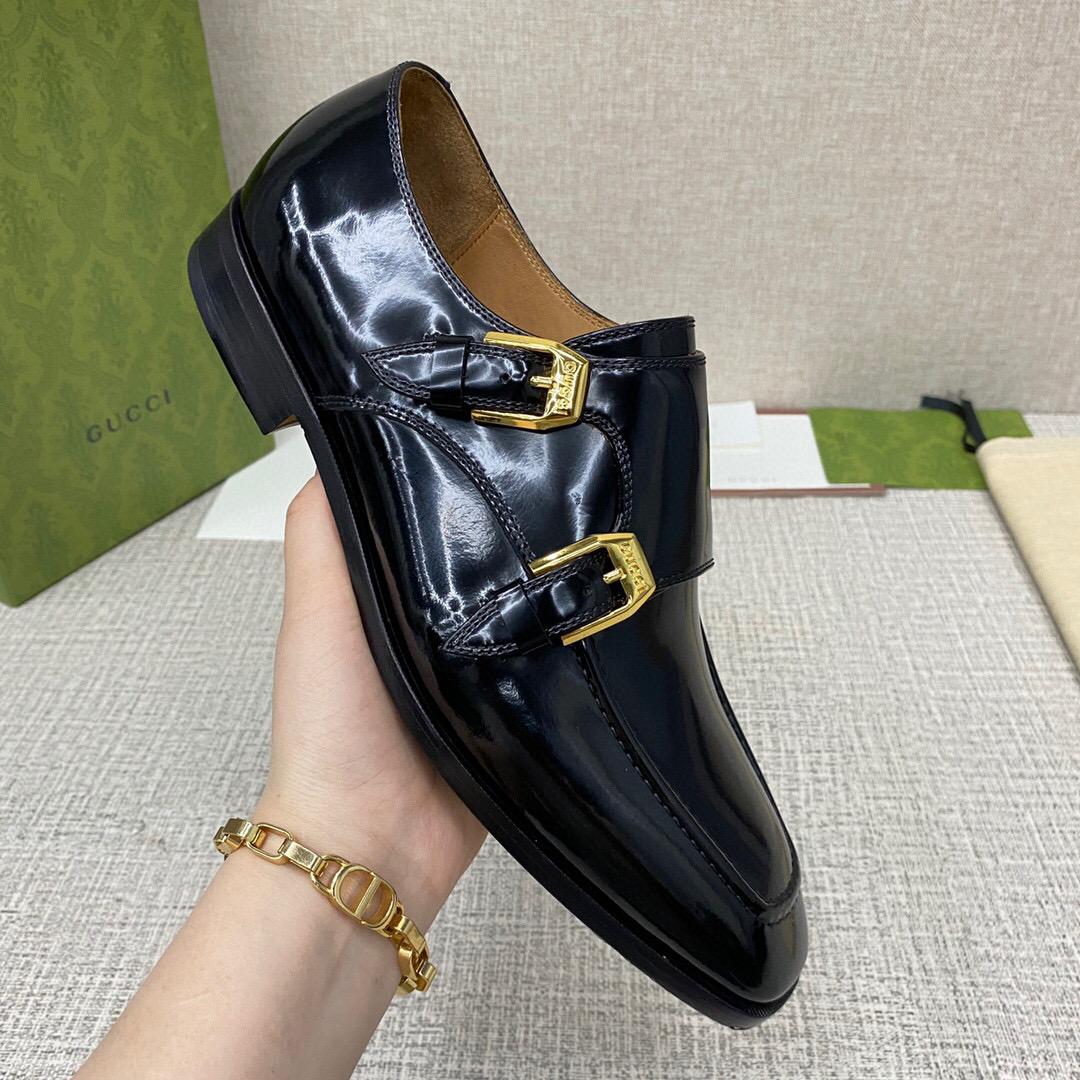 Gucci Monk-Strap Leather Shoes - EUR FASHION