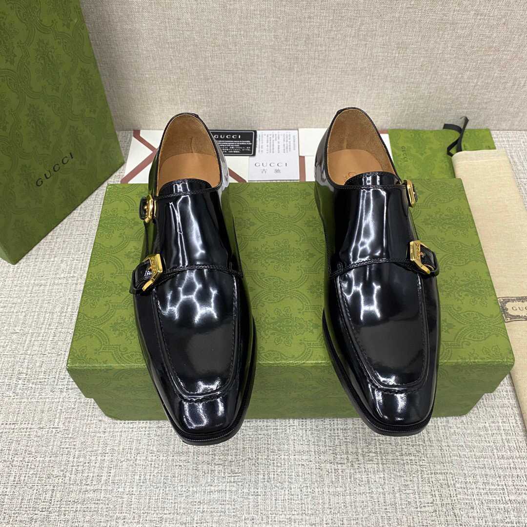 Gucci Monk-Strap Leather Shoes - EUR FASHION