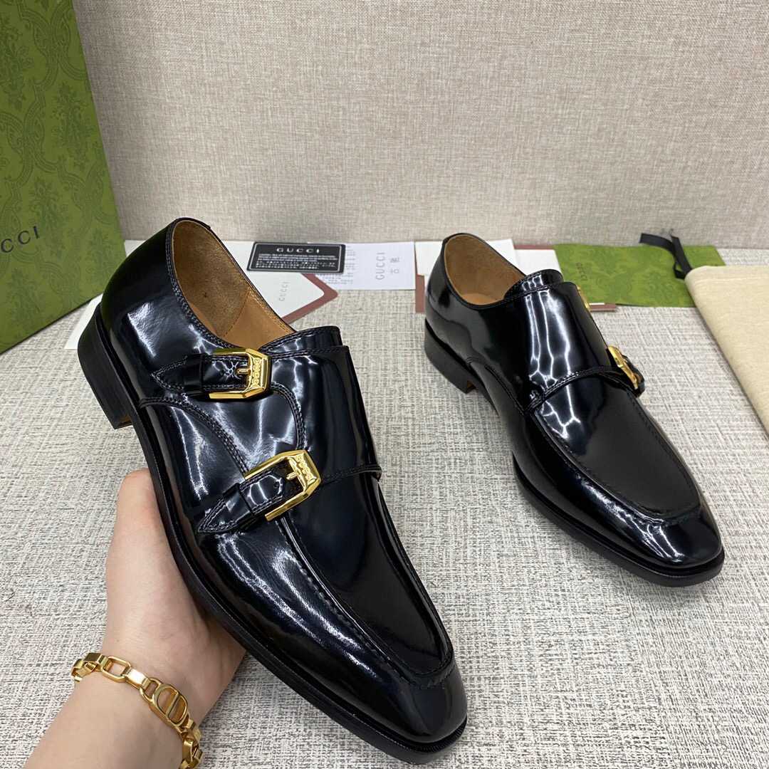 Gucci Monk-Strap Leather Shoes - EUR FASHION