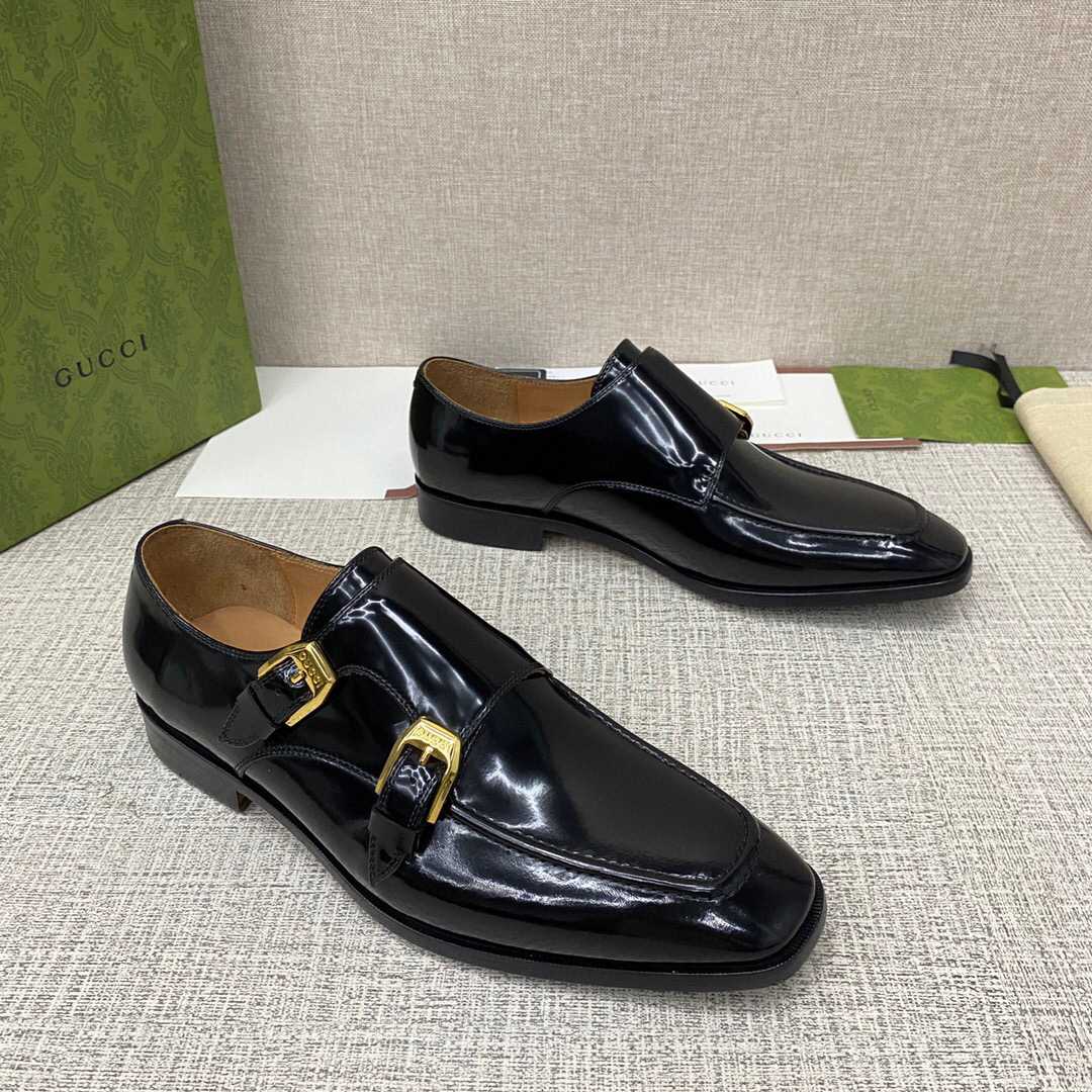 Gucci Monk-Strap Leather Shoes - EUR FASHION