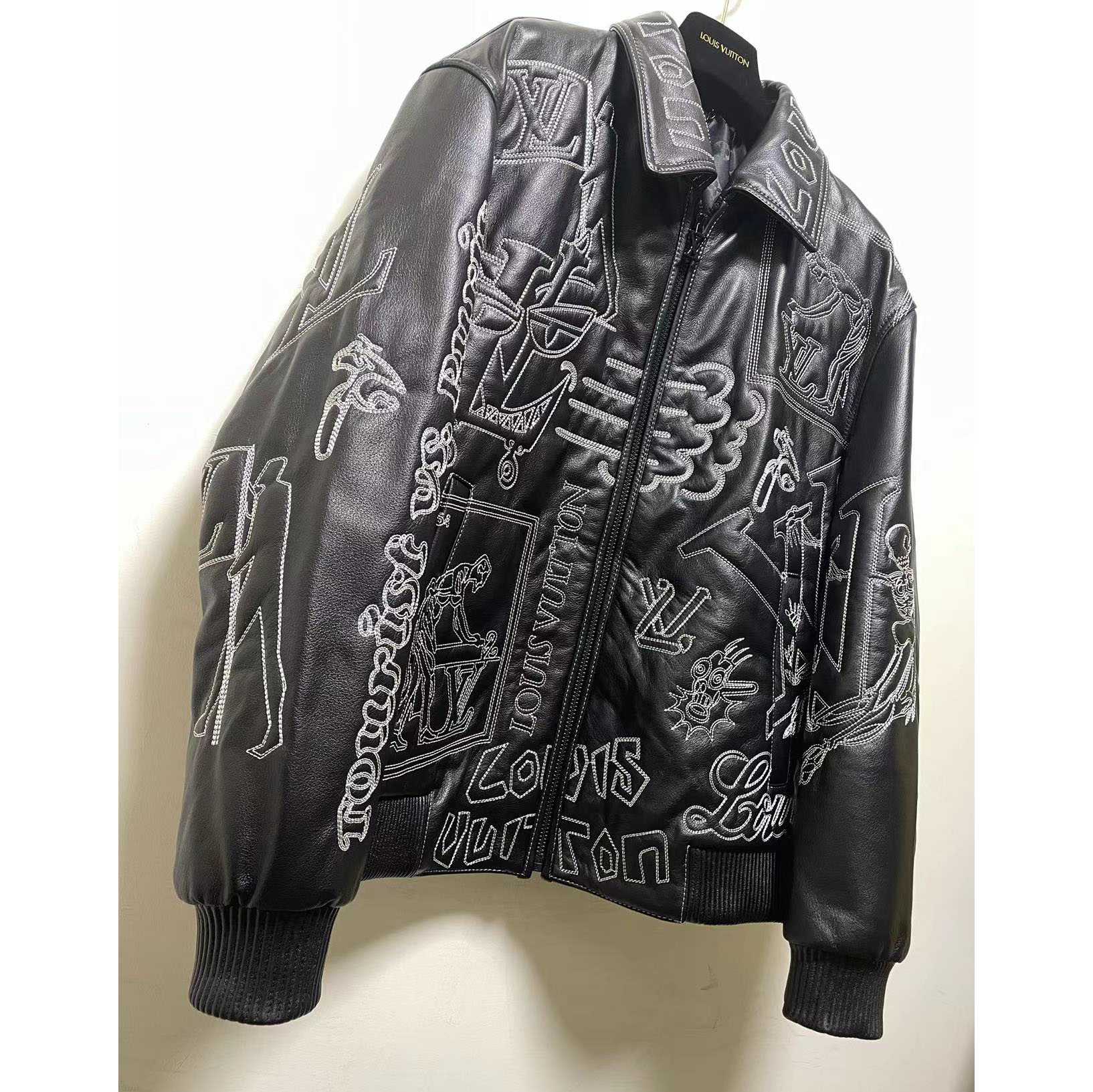Louis Vuitton Black Leather 'Tourist vs. Purist' Bomber Jacket - EUR FASHION
