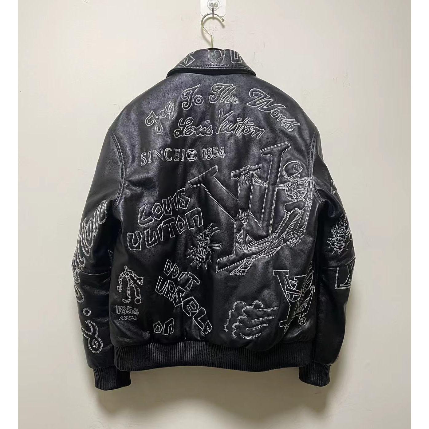 Louis Vuitton Black Leather 'Tourist vs. Purist' Bomber Jacket - EUR FASHION