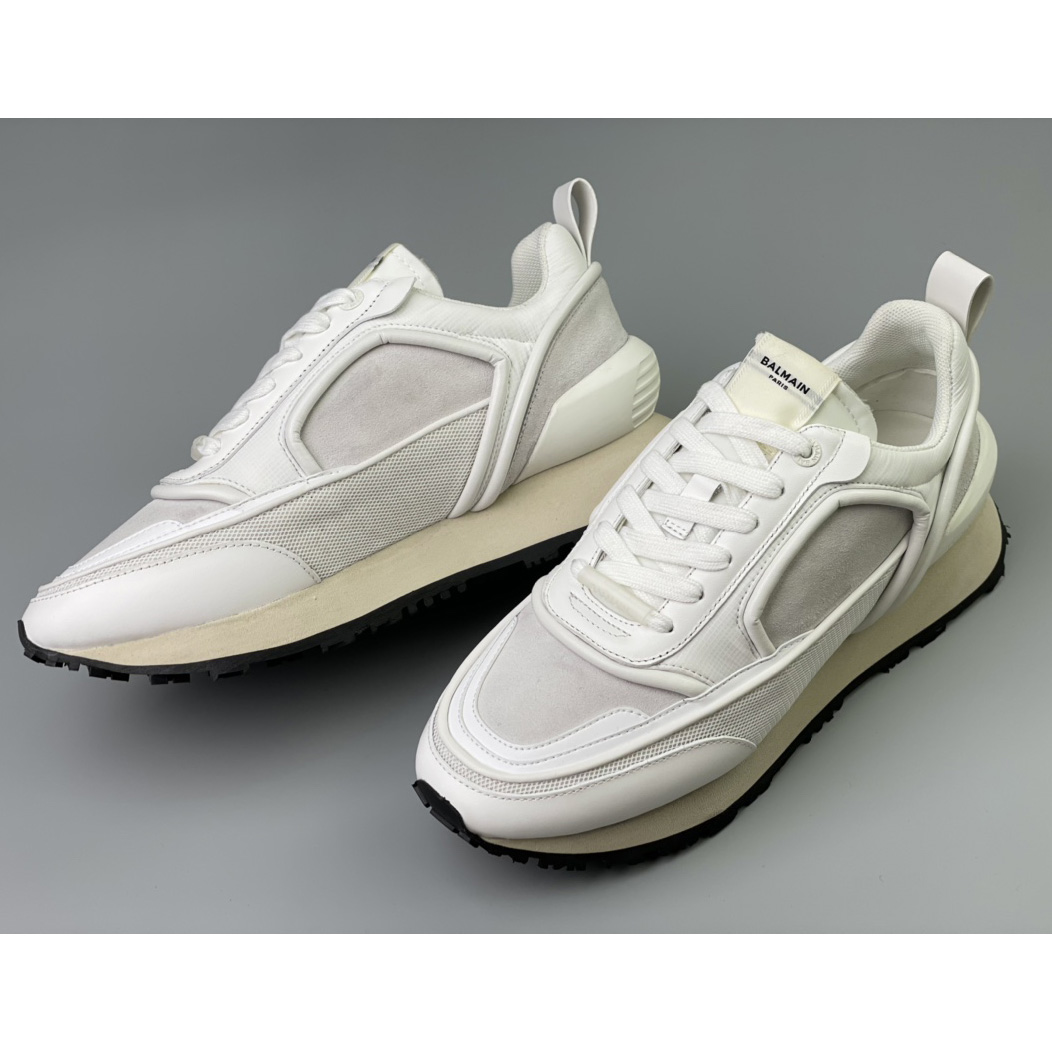 Balmain Velvet Nylon And Mesh Racer Low-Top Sneakers(upon uk size) - EUR FASHION
