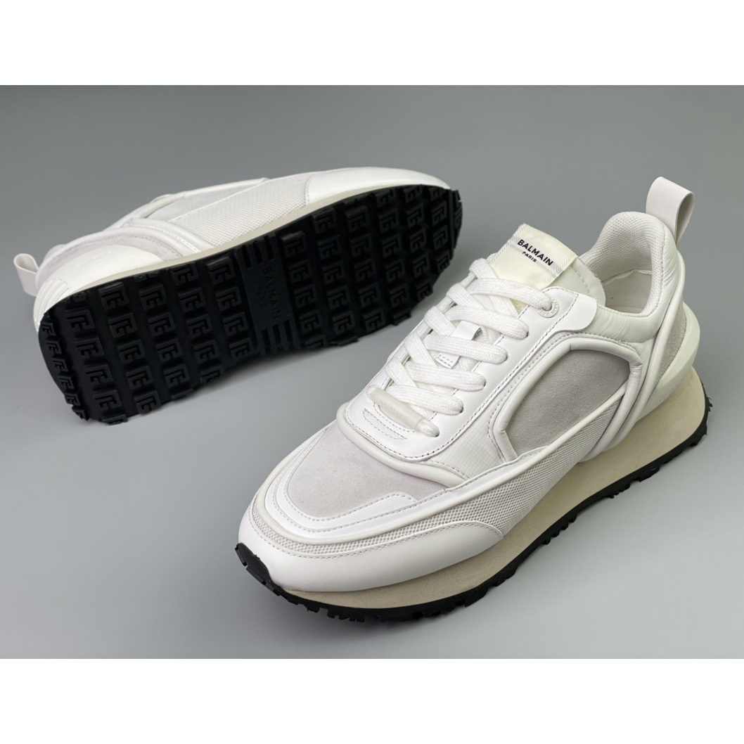 Balmain Velvet Nylon And Mesh Racer Low-Top Sneakers(upon uk size) - EUR FASHION
