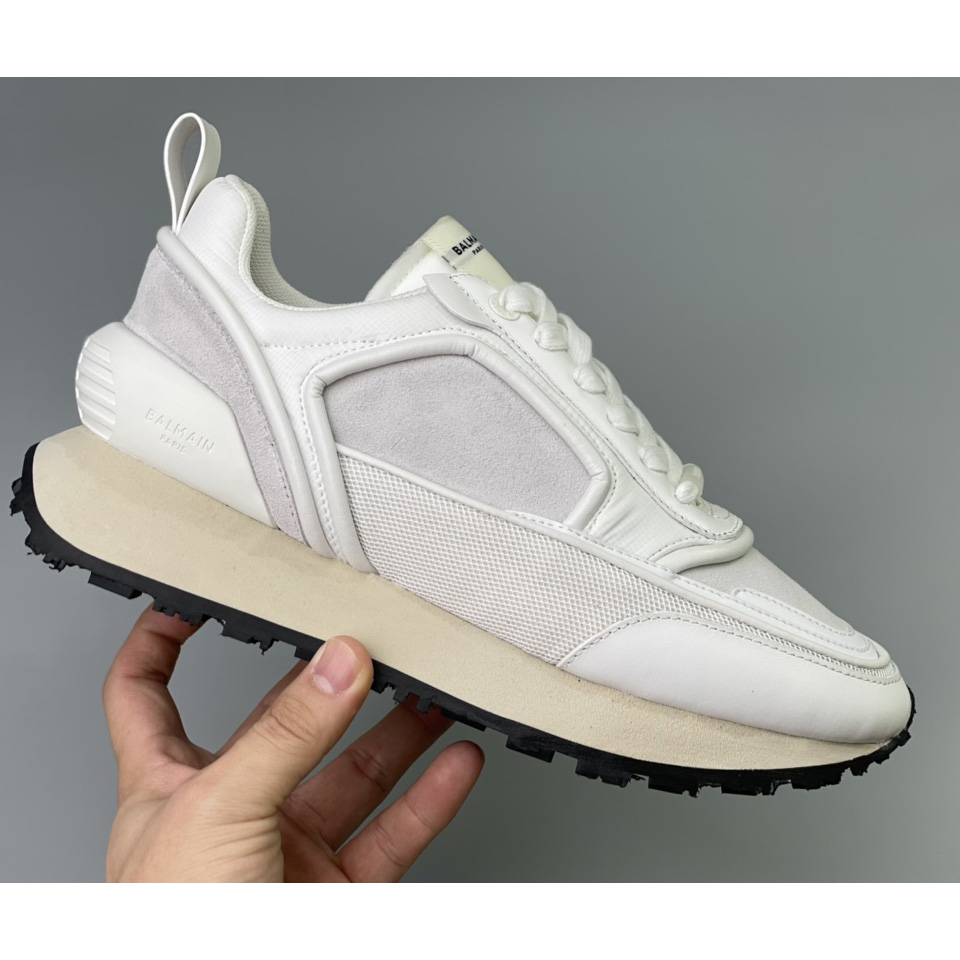 Balmain Velvet Nylon And Mesh Racer Low-Top Sneakers(upon uk size) - EUR FASHION