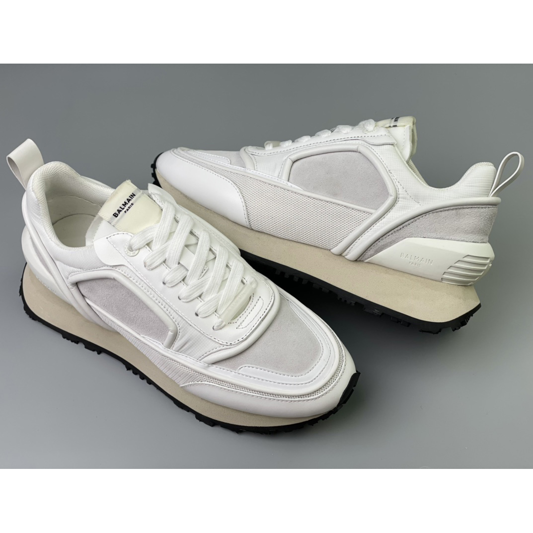 Balmain Velvet Nylon And Mesh Racer Low-Top Sneakers(upon uk size) - EUR FASHION