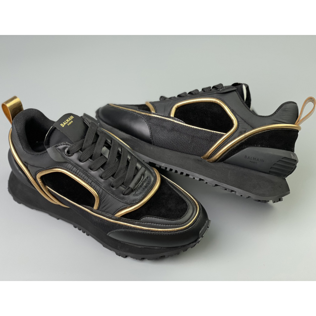 Balmain Velvet Nylon And Mesh Racer Low-Top Sneakers - EUR FASHION
