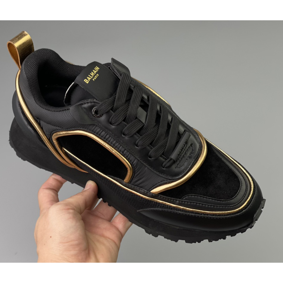 Balmain Velvet Nylon And Mesh Racer Low-Top Sneakers - EUR FASHION
