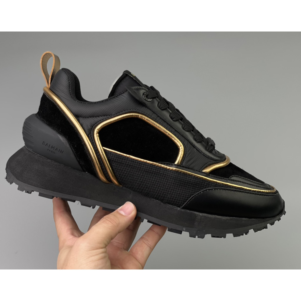 Balmain Velvet Nylon And Mesh Racer Low-Top Sneakers - EUR FASHION