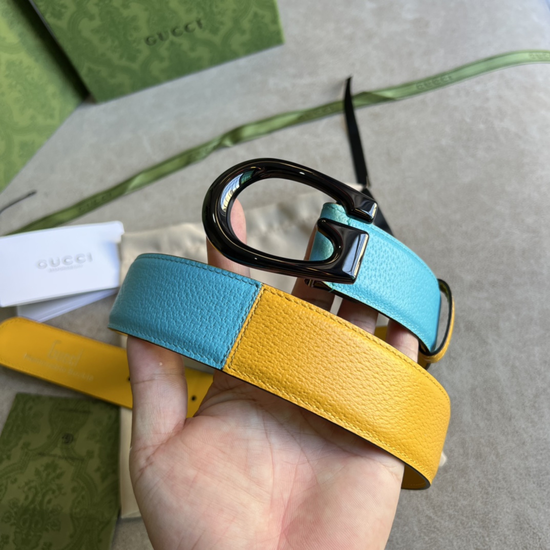 Gucci Two-Tone Belt With G Buckle - EUR FASHION