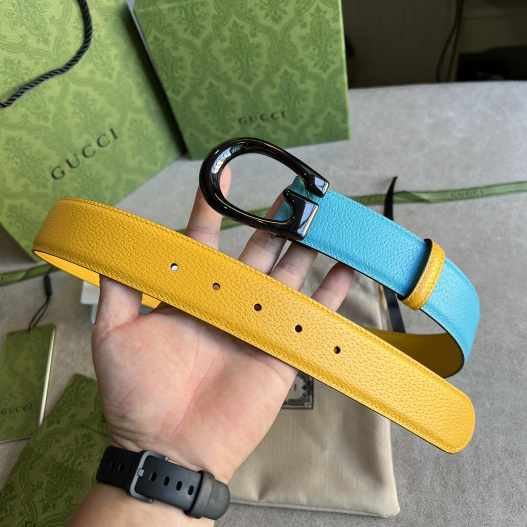 Gucci Two-Tone Belt With G Buckle - EUR FASHION