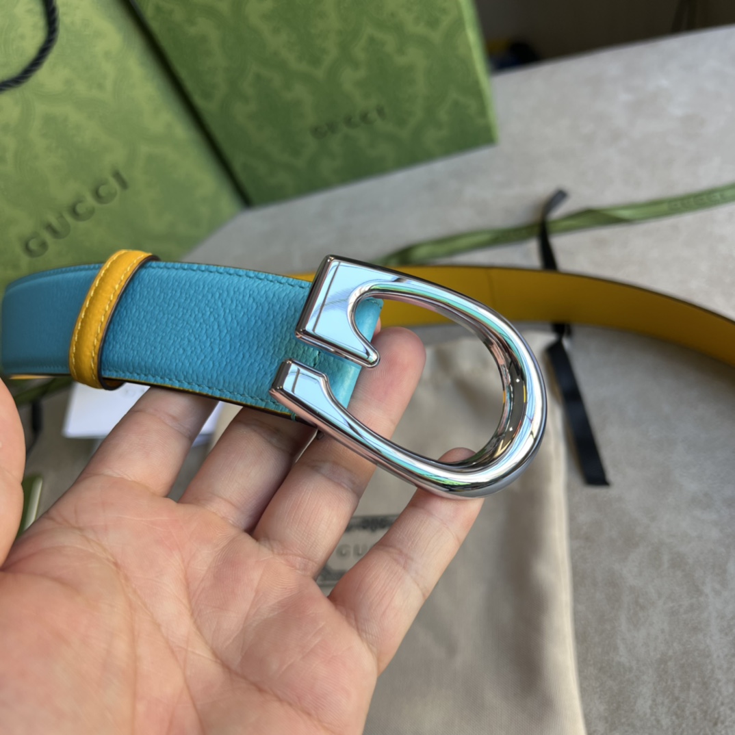 Gucci Two-Tone Belt With G Buckle - EUR FASHION