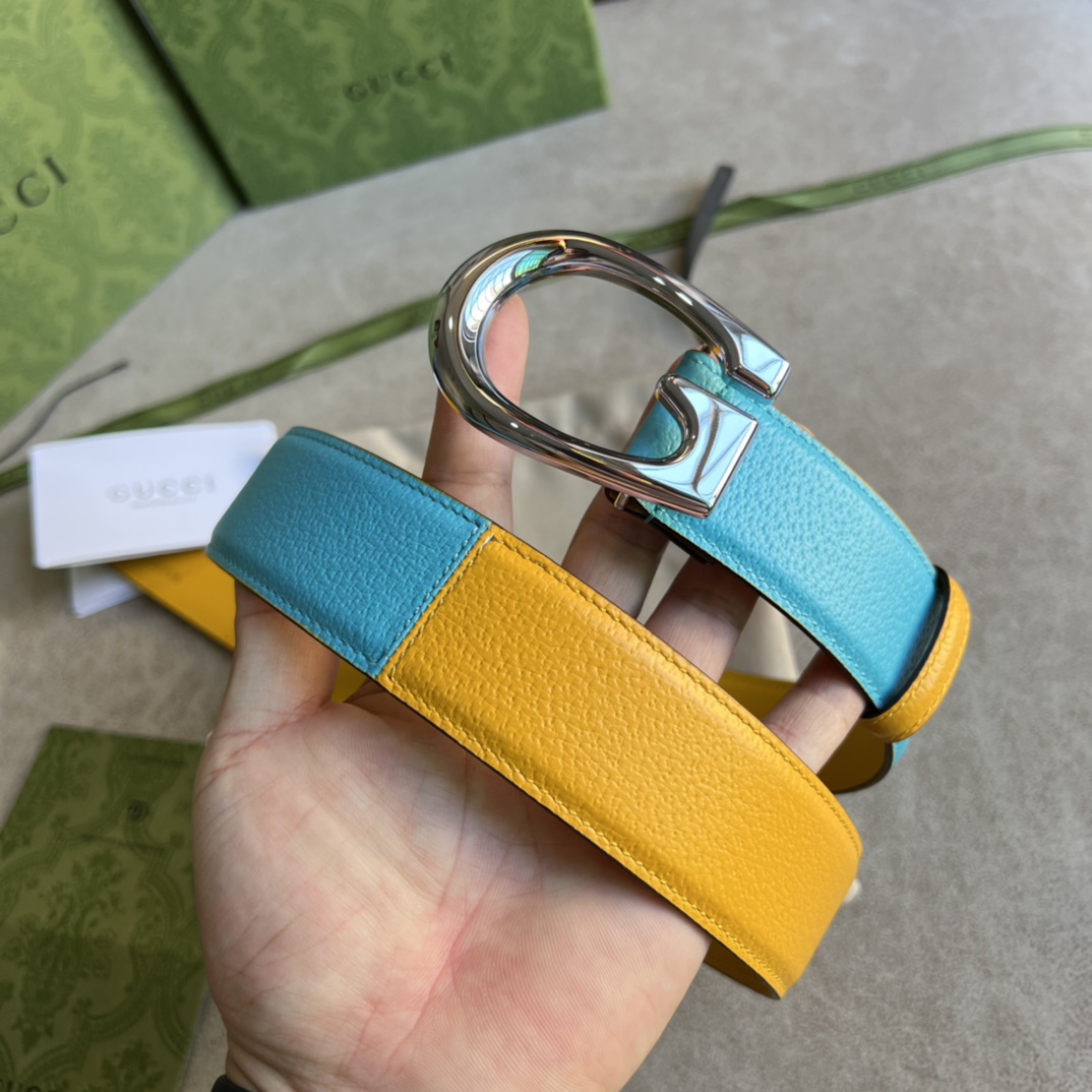 Gucci Two-Tone Belt With G Buckle - EUR FASHION