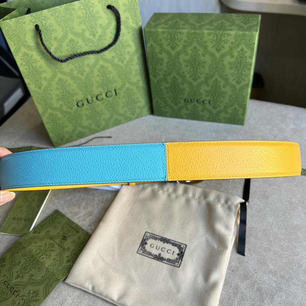 Gucci Two-Tone Belt With G Buckle - EUR FASHION