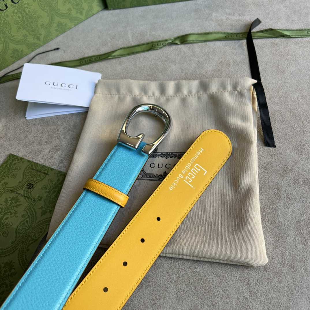 Gucci Two-Tone Belt With G Buckle - EUR FASHION
