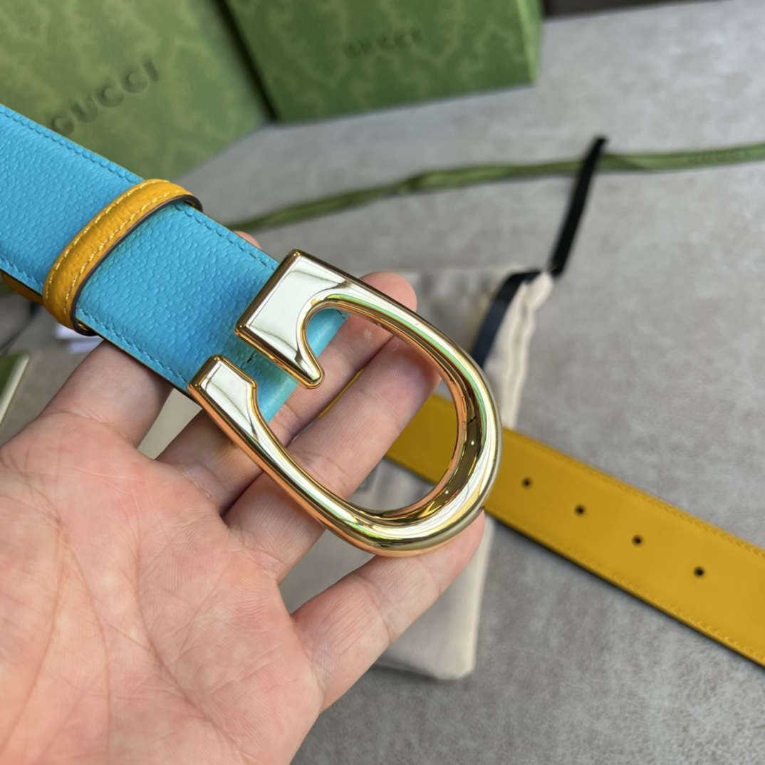 Gucci Two-Tone Belt With G Buckle - EUR FASHION