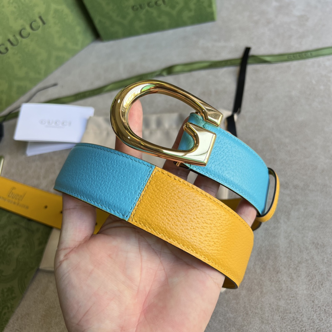 Gucci Two-Tone Belt With G Buckle - EUR FASHION