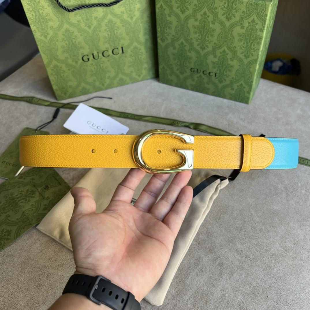 Gucci Two-Tone Belt With G Buckle - EUR FASHION