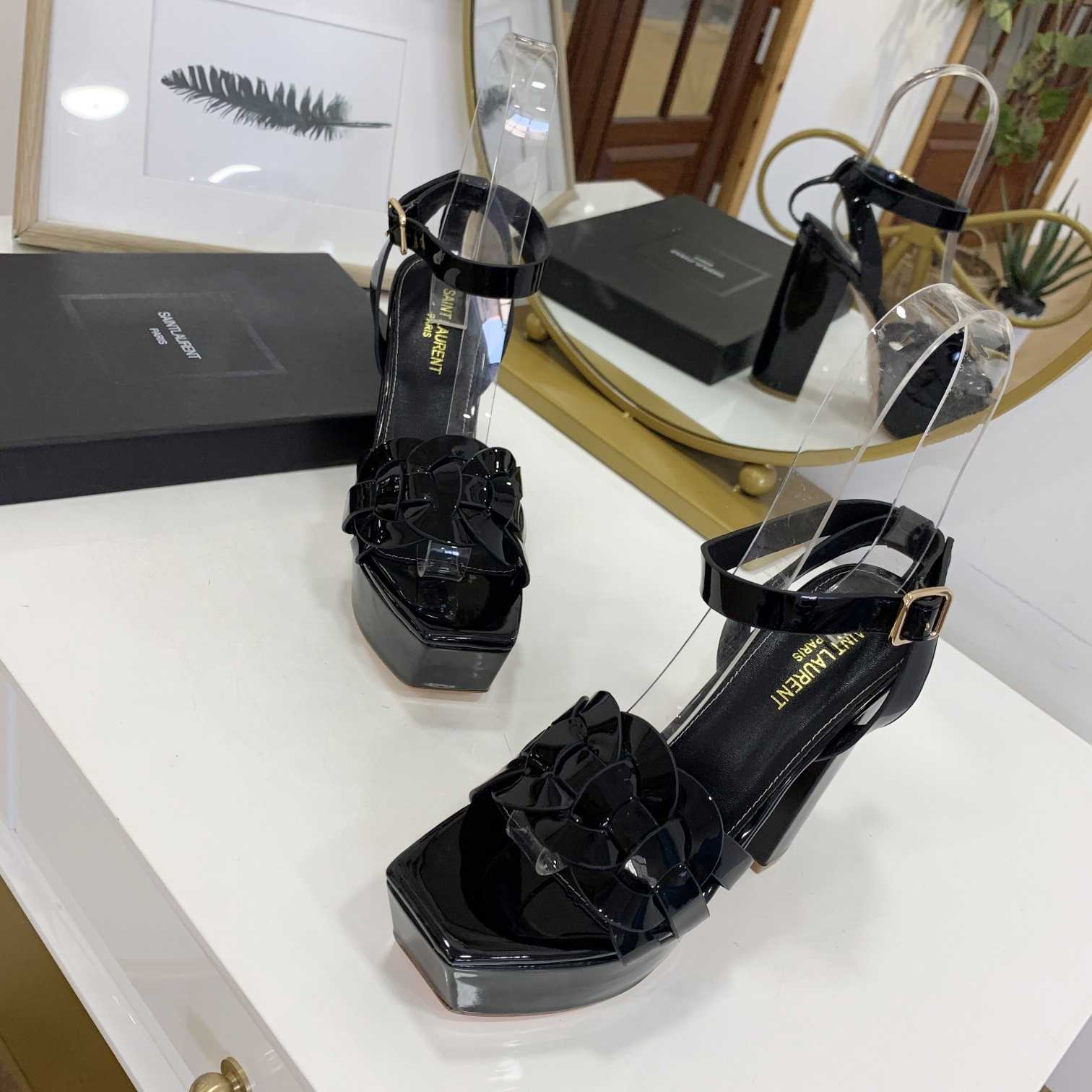 Saint Laurent Patent Leather Sandals - EUR FASHION