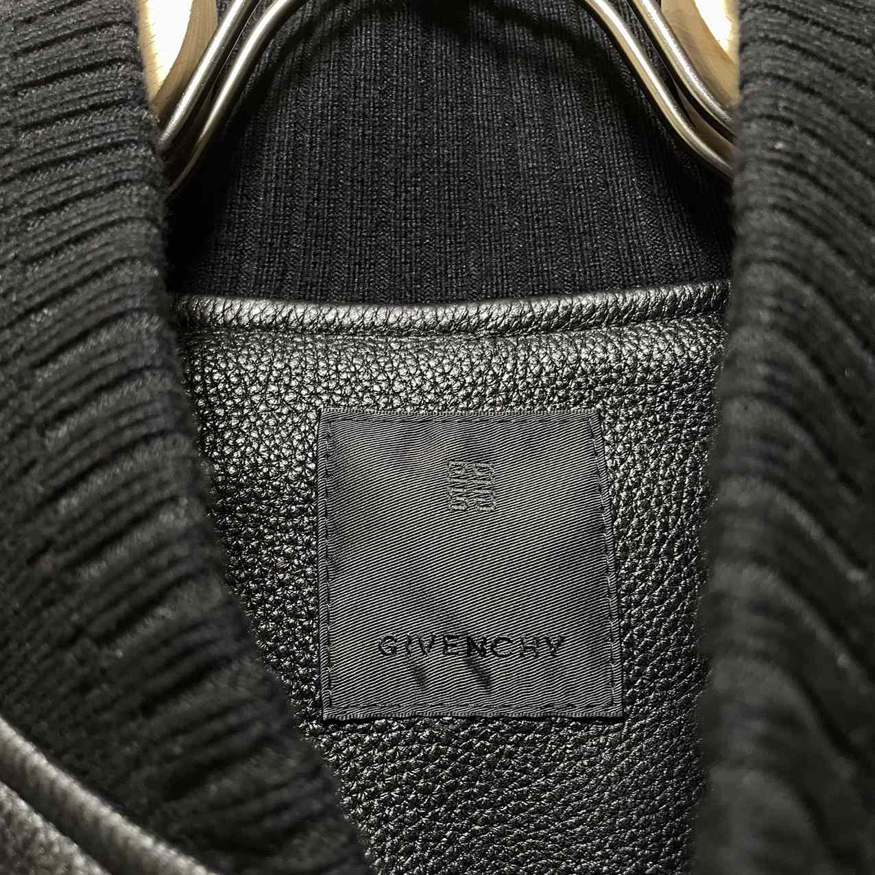 Givenchy Logo Leather Bomber Jacket In Black - EUR FASHION