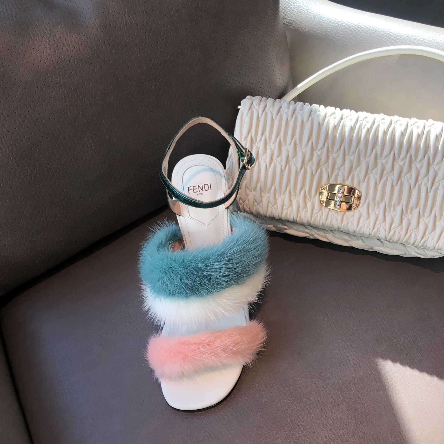 Fendi First Pink Mink High-Heeled Sandals - EUR FASHION