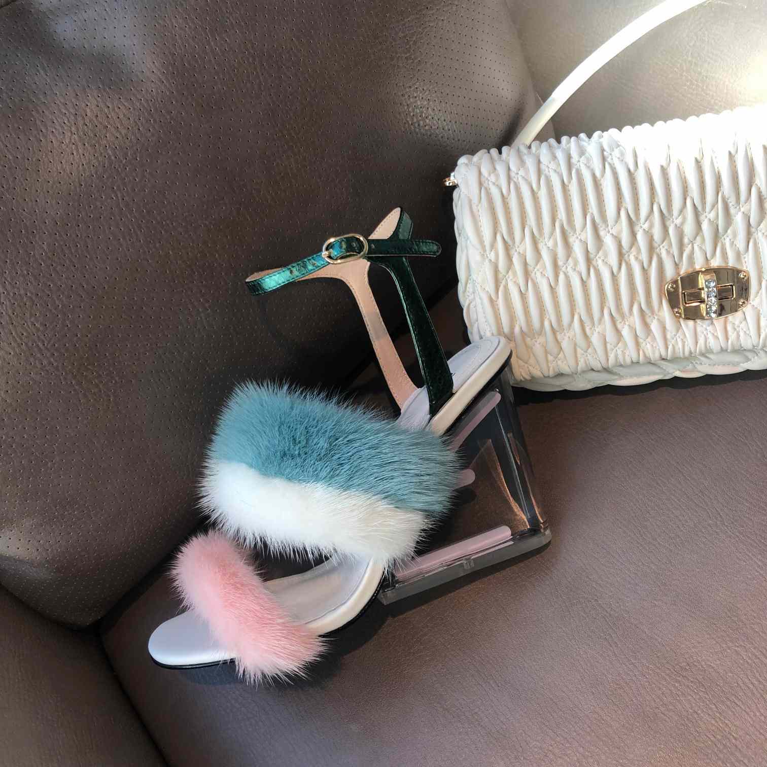 Fendi First Pink Mink High-Heeled Sandals - EUR FASHION