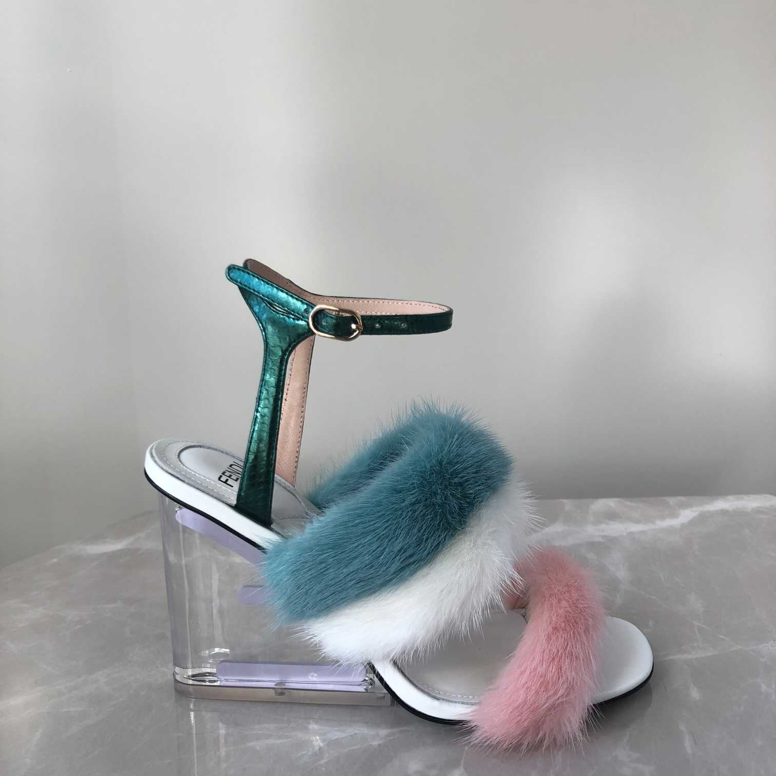 Fendi First Pink Mink High-Heeled Sandals - EUR FASHION