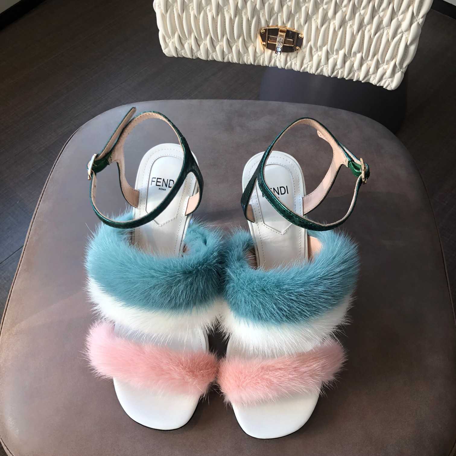 Fendi First Pink Mink High-Heeled Sandals - EUR FASHION