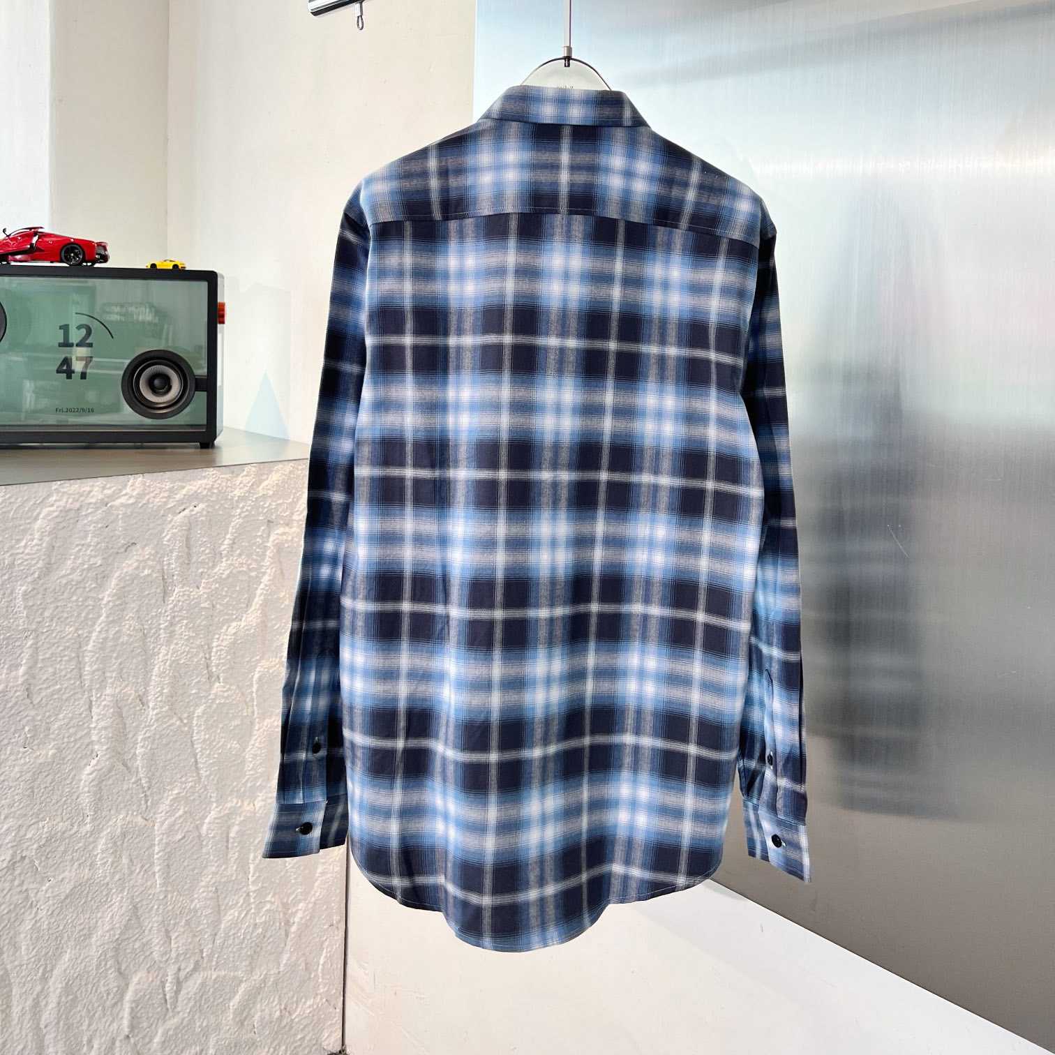 Burberry Chingford Classic Fit Embroidered Logo Ombre Check Button-Up Shirt  - EUR FASHION