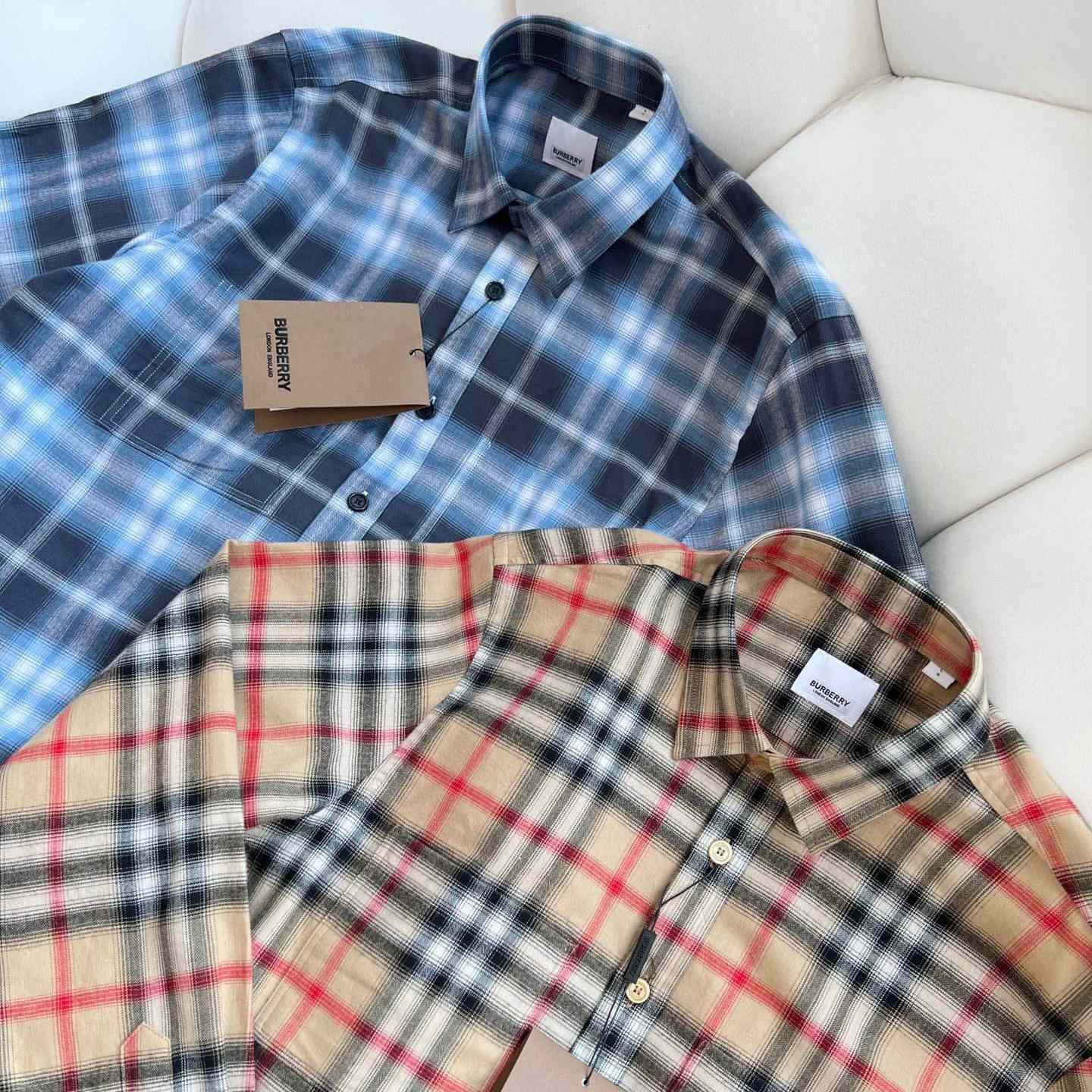 Burberry Chingford Classic Fit Embroidered Logo Ombre Check Button-Up Shirt  - EUR FASHION