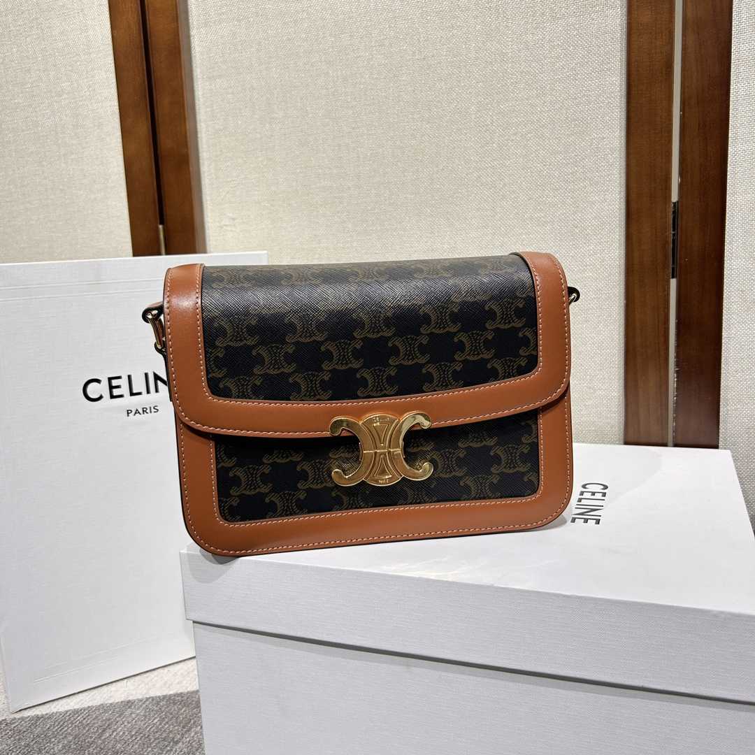 Celine Classique Triomphe Bag In Triomphe Canvas And Calfskin - EUR FASHION