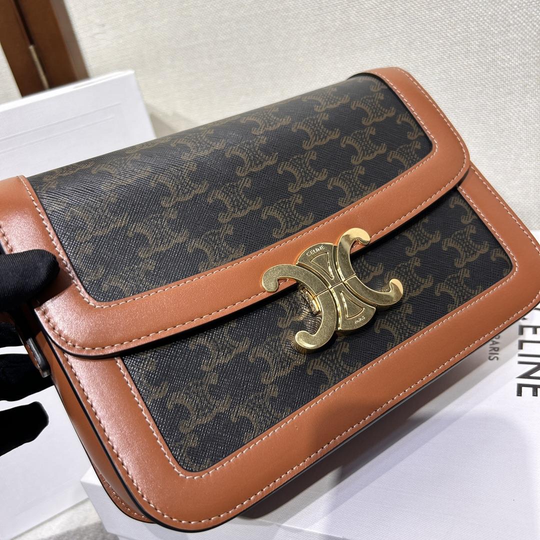 Celine Classique Triomphe Bag In Triomphe Canvas And Calfskin - EUR FASHION