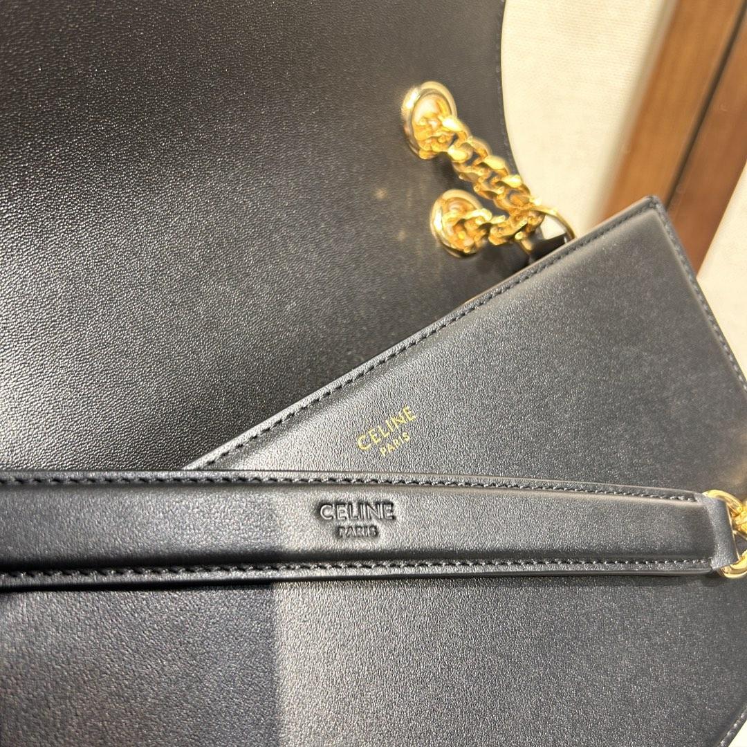 Celine Medium Bag Triomphe Frame In Shiny Calfskin - EUR FASHION