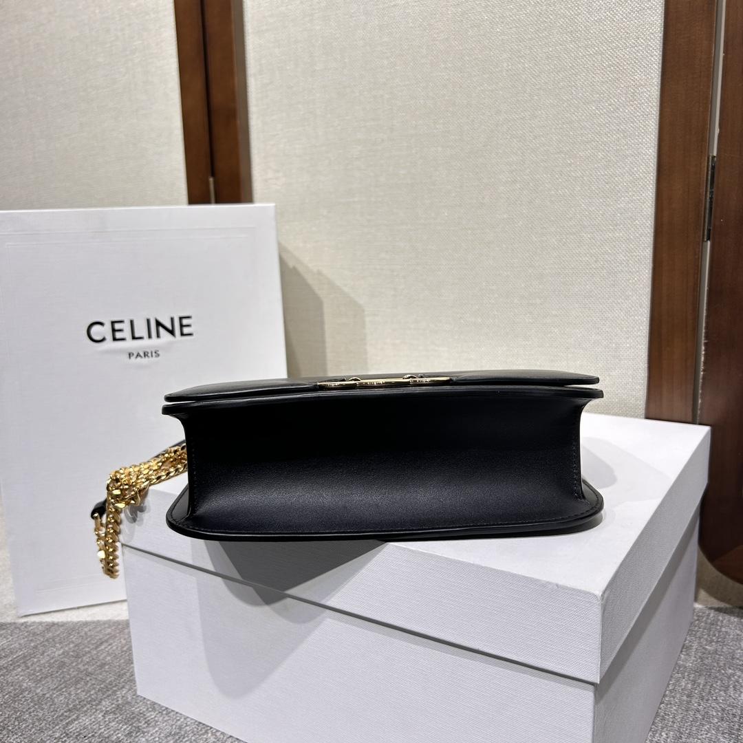 Celine Medium Bag Triomphe Frame In Shiny Calfskin - EUR FASHION