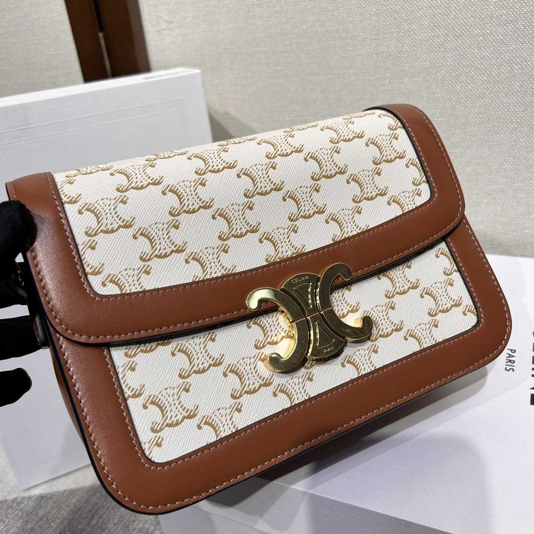 Celine Classique Triomphe Bag In Triomphe Canvas And Calfskin - EUR FASHION