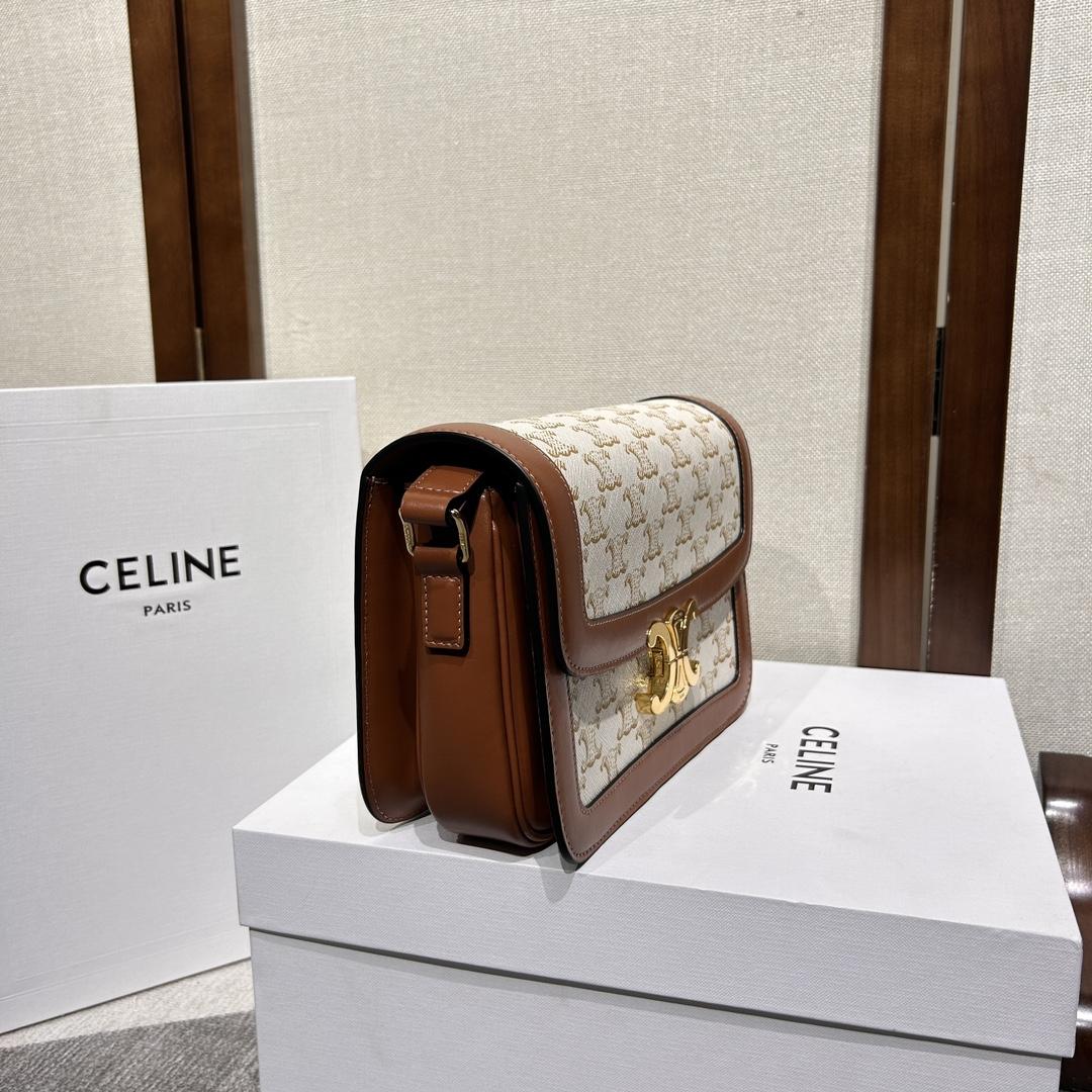 Celine Classique Triomphe Bag In Triomphe Canvas And Calfskin - EUR FASHION