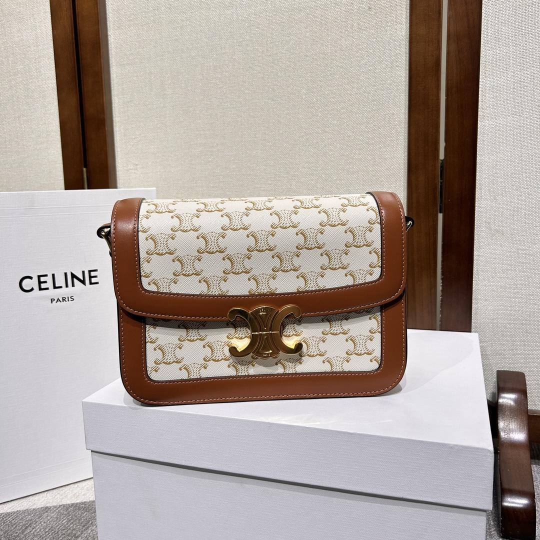 Celine Classique Triomphe Bag In Triomphe Canvas And Calfskin - EUR FASHION