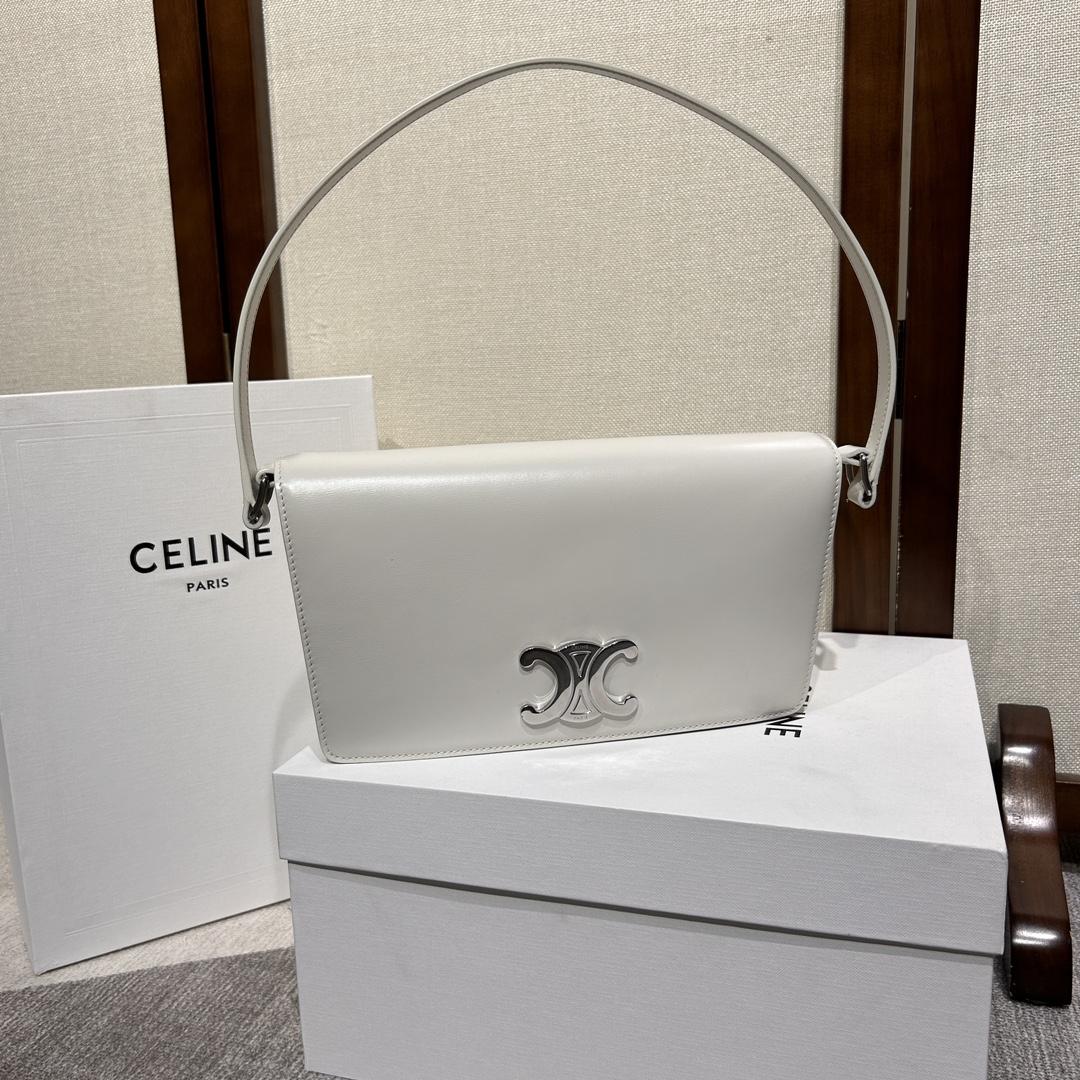 Celine Trapeze Triomphe Bag In Shiny Calfskin - EUR FASHION