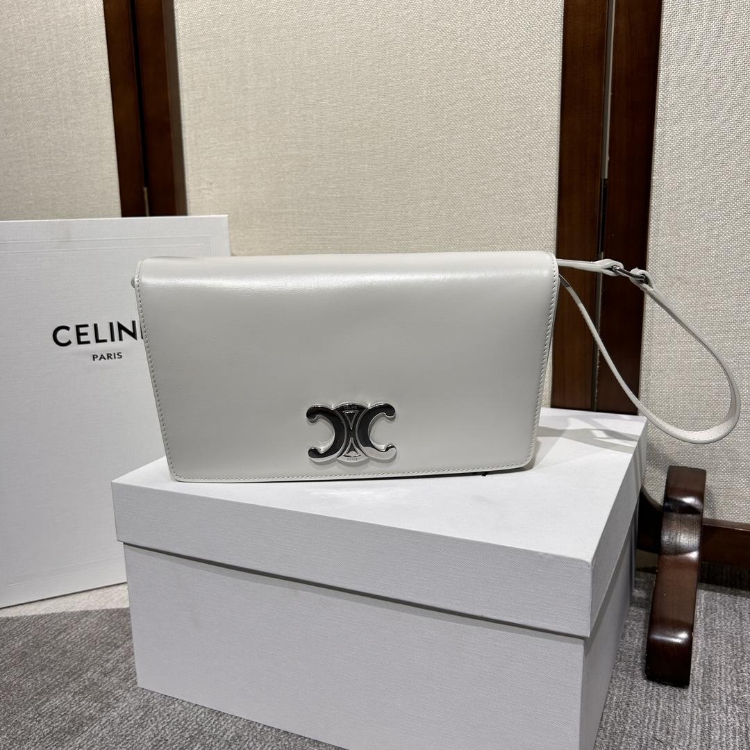 Celine Trapeze Triomphe Bag In Shiny Calfskin - EUR FASHION