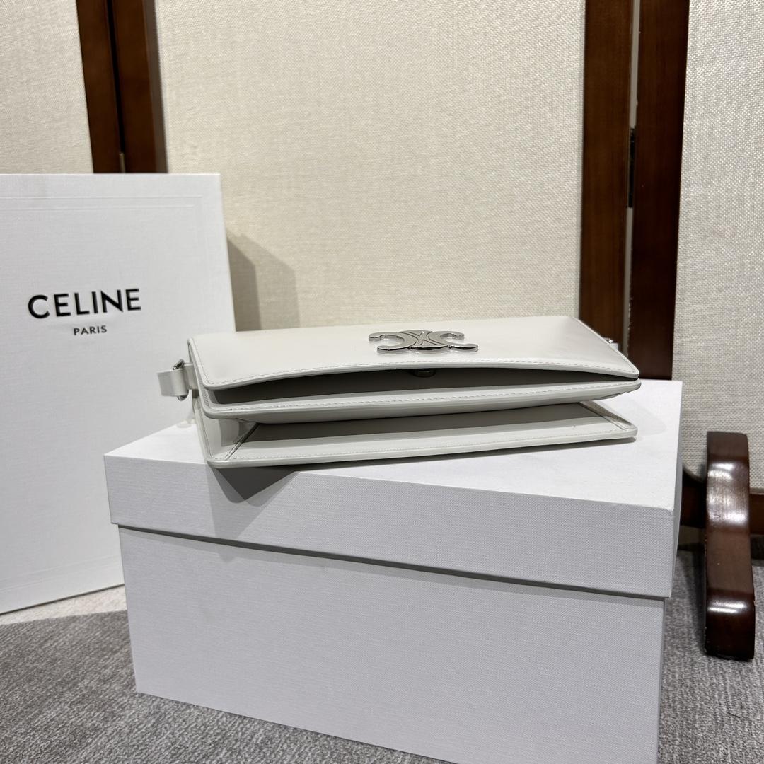Celine Trapeze Triomphe Bag In Shiny Calfskin - EUR FASHION