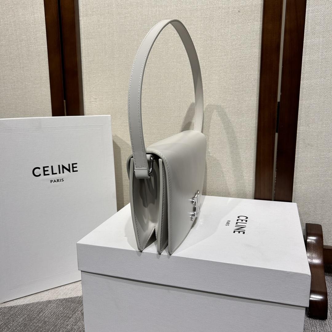Celine Trapeze Triomphe Bag In Shiny Calfskin - EUR FASHION