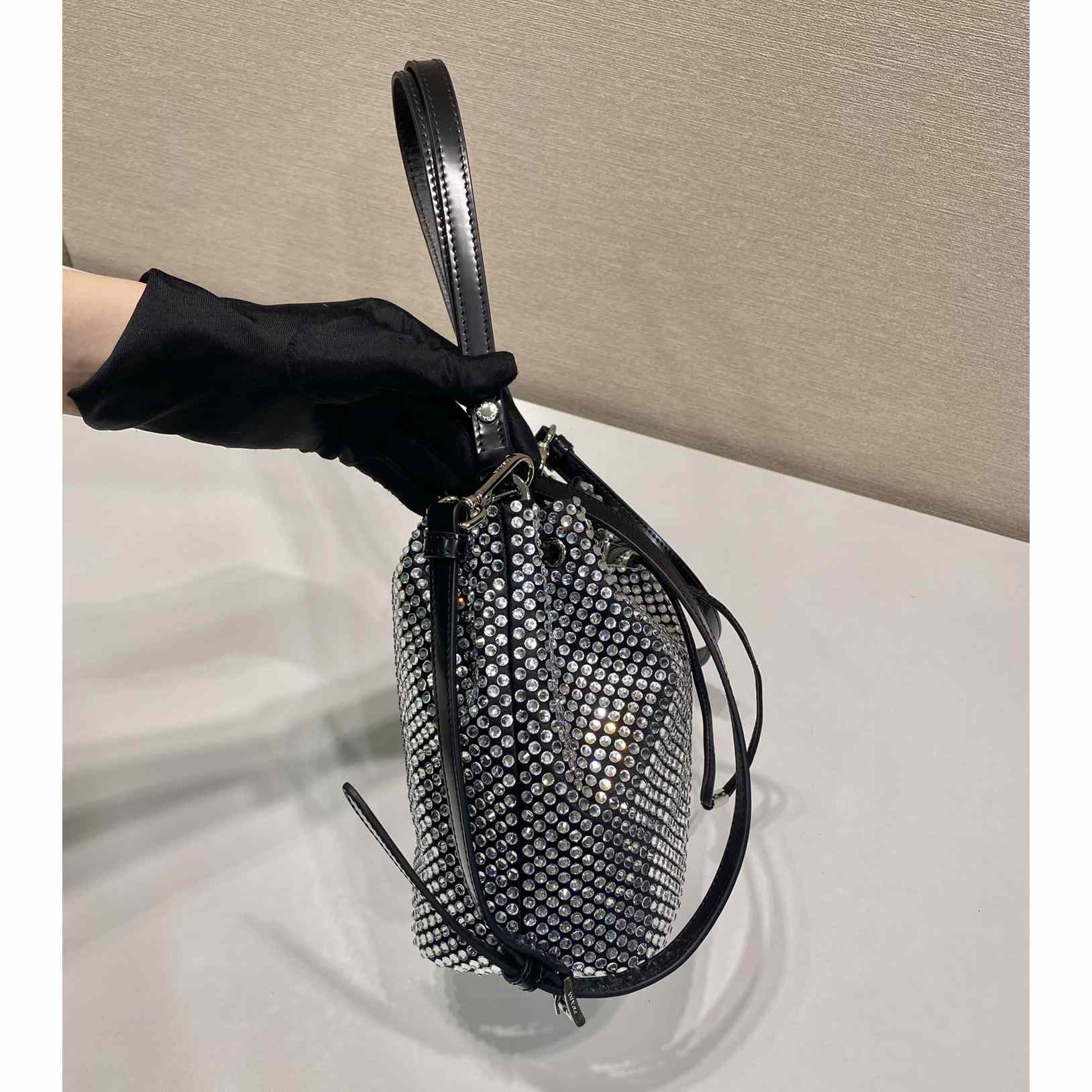 Prada Satin Mini-Bag With Crystals(16-21-10cm) - EUR FASHION