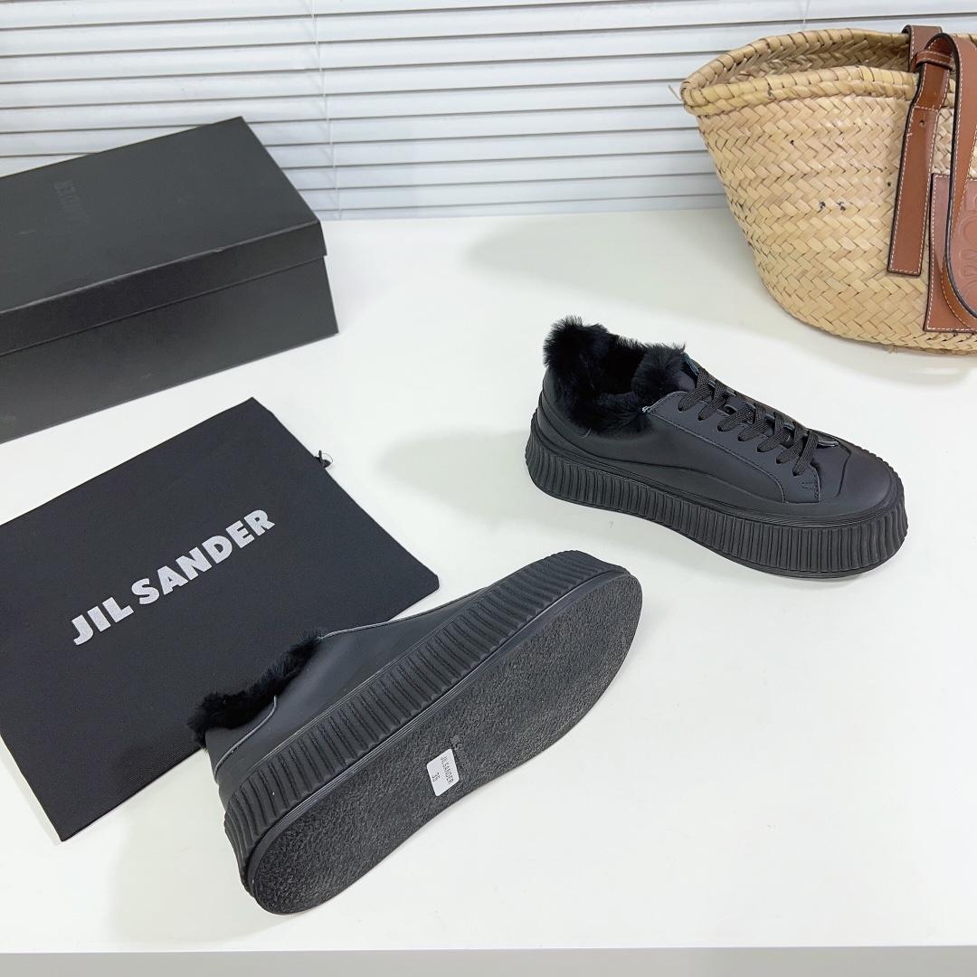 JIl Sander Leather Sneakers With Vulcanized Rubber Sole - EUR FASHION