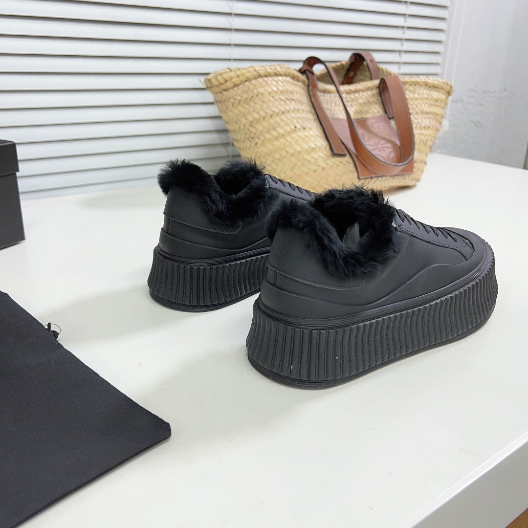 JIl Sander Leather Sneakers With Vulcanized Rubber Sole - EUR FASHION
