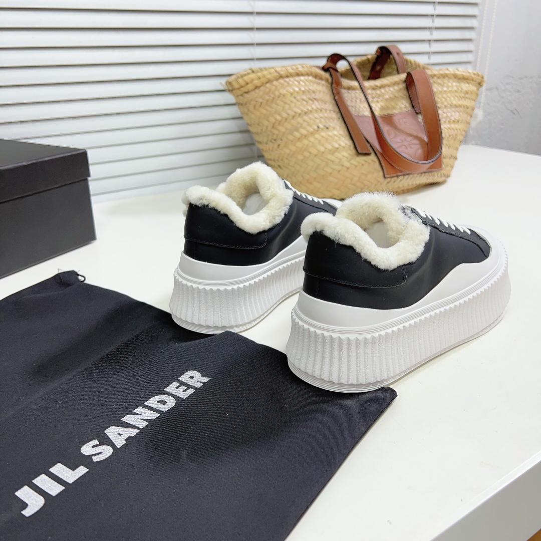 JIl Sander Leather Sneakers With Vulcanized Rubber Sole - EUR FASHION