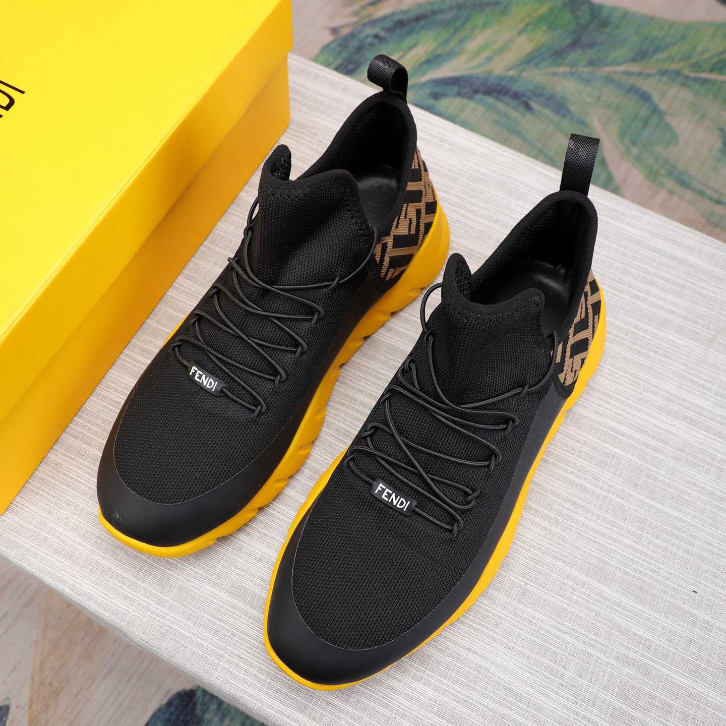Fendi Black Tech Mesh High-Tops Sneakers - EUR FASHION
