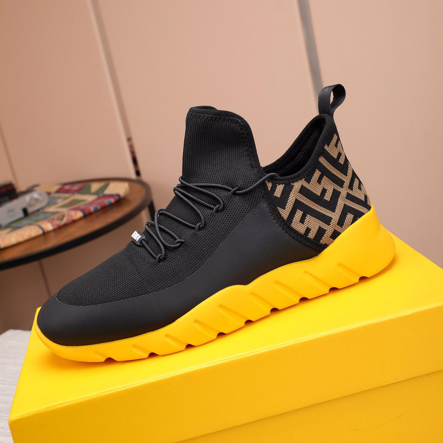 Fendi Black Tech Mesh High-Tops Sneakers - EUR FASHION