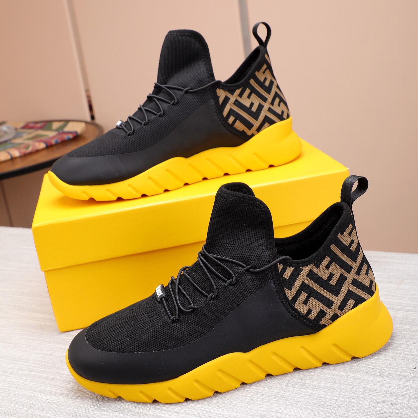 Fendi Black Tech Mesh High-Tops Sneakers - EUR FASHION